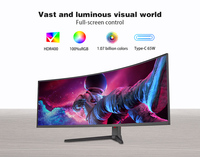Monitor Curvo para Juegos LED de 49 Pulgadas, Pantalla Ancha 5K, Resistente a Desgarros, HDR, Frecuencia de Actualización de 165 Hz, Pantalla Dividida PBP, Tipo de Panel HVA, DP65W