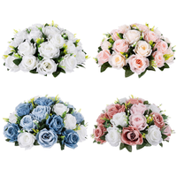 Centres de table pour mariage Décoration de table Boule de rose réutilisable Bouquet de fleurs artificielles en soie