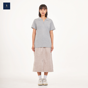 Camiseta de Polo con cuello redondo sostenible para mujer, Camiseta de punto transpirable de manga corta hecha en poliéster de Tailandia - Product Image 1