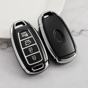 Housse de <span class=keywords><strong>clé</strong></span> en TPU à 3/4/5 boutons et garniture argentée pour <span class=keywords><strong>Hyundai</strong></span> Tucson L/Sonata-Étui de protection anti-rayures avec crochet - Product Image 4