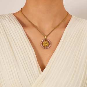 Collar de Cadena de Eslabones de Acero Inoxidable Chapado en Oro con Patrón de Serpiente Retro para Mujer, Collar Geométrico Moderno para Regalo - Product Image 5