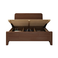 QINUO Ensemble de meubles de chambre à coucher de style chinois moderne et minimaliste avec lit de rangement haut, lit simple ou double