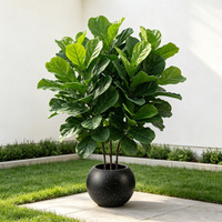 Plante artificielle OEM Ficus lyrata à feuilles de courge, grande plante verte artificielle en pot, plante d'intérieur pour la décoration paysagère de la maison