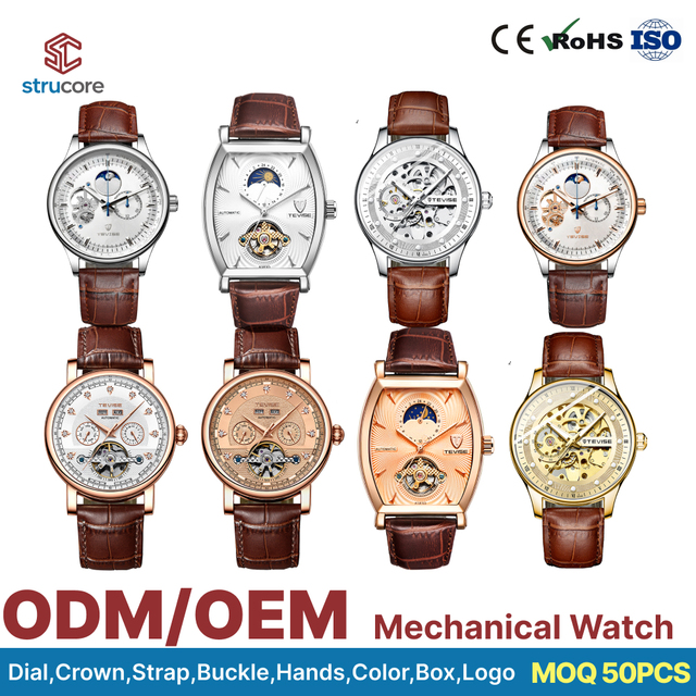 OEM ODM Case Color Classic Business Style Waterproof Wristwatch Luminous Men Mechanical Watch with Personalized Private Label