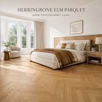 Parquet en bois multicouche 600x92mm en chevrons d'orme, planches de parquet antibactériennes ENF écologiques