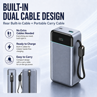 Batterie externe portable personnalisée 10000mAh 20000mAh 30000mAh, charge rapide 65W, câble intégré pour ordinateurs portables, tablettes, téléphones