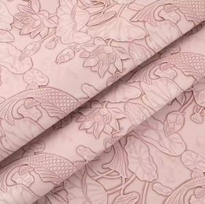 Imperméable PVC Cuir Fleur En Relief Carpe Conception 1.0mm D'épaisseur Imprimé pour Sac Gants Textiles De Maison Canapé Ceinture Vêtements - Product Image 6