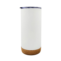 Gobelet écologique à double paroi en acier inoxydable de 12oz 16oz avec fond en liège, tasse à vide thermos isolée par sublimation