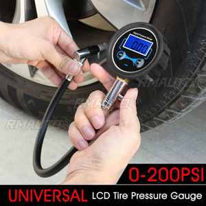 Gonfleur de pneus de voiture et de camion multifonction 200 PSI avec manomètre numérique, embout et tuyau - Product Image 1