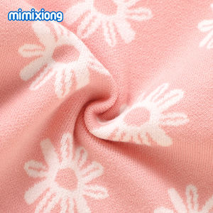 时尚甜美风格两件套针织婴儿毛衣套装喇叭裤设计花卉图案婴儿套装 - Product Image 6