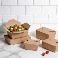 Boîte à emporter de luxe en kraft brun de qualité alimentaire 32 oz, biodégradable, recyclable, emballage écologique pour salade de restaurant
