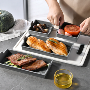 Ensemble de 4 plateaux de cuisson en silicone antiadhésifs pour pain et viande, avec séparateurs, pour la maison - Product Image 3