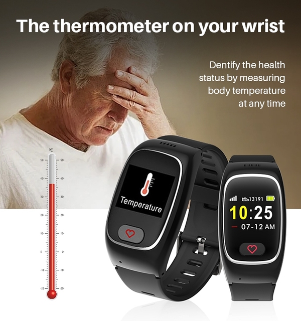 Elderly Safety SOS SmartWatch IP67 Waterproof 4G SIM Card GPS Navigation Sleep Heart Rate Tracker AI Voice Assistant TFT Display