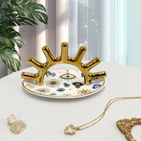 Nouveau présentoir d'anneau en céramique créatif moderne pour la décoration de la maison pour les décorations d'entrée à la maison plateau de rangement de bijoux mauvais œil