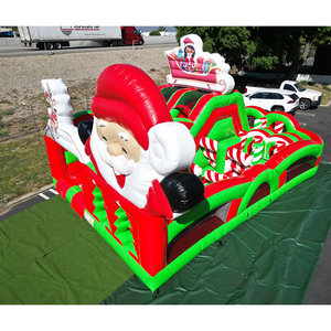 Château gonflable de Noël à prix de gros avec motifs Père Noël, bonhomme de neige et renne pour événements festifs et activités en plein air - Product Image 3