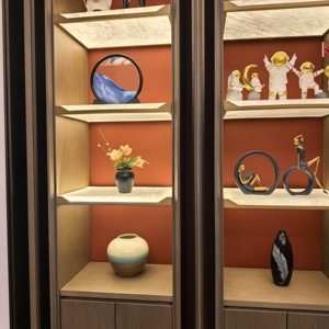 Vitrine de présentation et de rangement de collection de qualité muséale, <span class=keywords><strong>en</strong></span> <span class=keywords><strong>bois</strong></span> plaqué moderne de luxe, écologique, durable, peinture lumineuse, pour usage domestique - Product Image 5