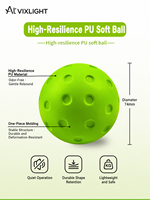 Balle de pickleball silencieuse en mousse PU, anti-bruit, rebond élevé, souple, 74 mm, 30 g, pour entraînement et décompression en intérieur