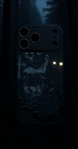 Custodia per iPhone Totem 17 con design teschio in rilievo, antiurto in TPU e PC - Product Image 2