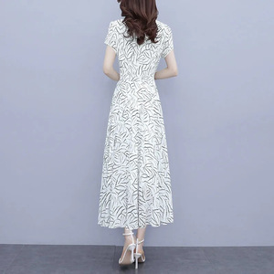 Nuovo Arrivo 2023: <span class=keywords><strong>Abito</strong></span> Lungo Estivo da Donna in Chiffon <span class=keywords><strong>Bianco</strong></span> con Stampa Floreale Tie-Dye, Stile Vintage e <span class=keywords><strong>Taglie</strong></span> Plus-Size - Product Image 4