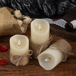 Vela LED <span class=keywords><strong>de</strong></span> Plástico Retro, Vela <span class=keywords><strong>de</strong></span> Té sin Llama, Cera Real, <span class=keywords><strong>Tres</strong></span> <span class=keywords><strong>Pilares</strong></span>, Funciona con Batería, Hecha a Mano, Decoración para Bodas y Hogar - Product Image 5