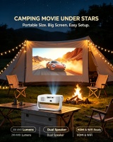 Projecteur de cinéma maison HTPNEO N6 LCD LED 200 ANSI Lumens, stéréo HIFI, courte portée, 720P, portable, compatible Internet