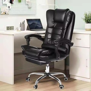 Meistverkaufter Brauner PU Moderner Höhenverstellbarer Chef-Bürostuhl mit Weicher Massage und Fußstütze für Home Office - Product Image 2