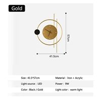TSINYE Applique murale de lit nordique Appliques murales de chevet Horloge de charge Applique murale moderne pour chambre Lampes de chevet LED Or Industriel