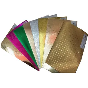 Factory wholesale colored self adhesive backed embossed aluminum foil backed paper for chocolate candy wrapper