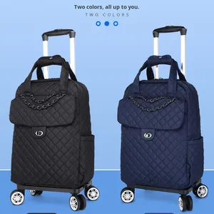 Borsa Trolley Unisex in Nylon Impermeabile con Motivo a Reticolo, Alla Moda, Leggera, Semplice <span class=keywords><strong>Valigia</strong></span> Trendy - Product Image 1