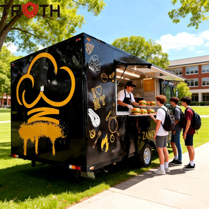 진정한 가격대의 완비된 피자 스낵 케이터링 트럭 푸드 트레일러, 풀 키친 장비 포함, DOT 인증 - Product Image 1