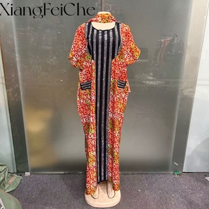 <span class=keywords><strong>Abito</strong></span> Bubu da Donna Stile Africano Nuovo Modello 2026, Moda Estiva Casual Ampio con <span class=keywords><strong>Stampa</strong></span> <span class=keywords><strong>Etnica</strong></span> e Dettagli Diamantati per Feste - Product Image 5