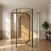 Porte d'entrée automatique moderne à rotation continue en verre : bloque efficacement les courants d'air froids et chauds, réduit la perte d'air conditionné pour les centres commerciaux