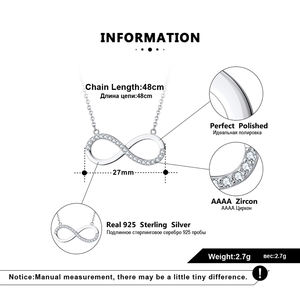 RINNTIN SN192 Regalo di Modo Delle Donne Dei Monili Brillante CZ Infinity Pendente 925 <span class=keywords><strong>Collana</strong></span> In Argento 2020 - Product Image 5