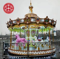 Mini carrousel antique à chevaux, manège populaire pour enfants, à monnayeur, à vendre