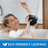 Gmagic Offre Spéciale Black Mesh Shower Loofah Pouf Ball Bamboo Charcoal Bath Sponge For Body Exfoliating