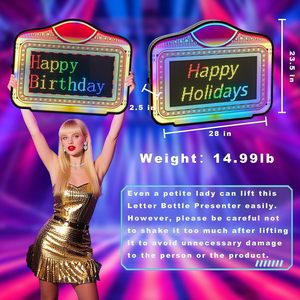 Xqdupda rgb रंग-बदलने वाली एलईडी स्क्रीन प्रकाश बॉक्स प्रोग्रामेबल ऐक्रेलिक हैंडहेल्ड बोतल प्रेसेंटर वाइप सर्विस ऐप कंट्रोल - Product Image 2