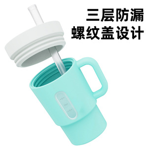 Vaso Stanley con asa para niños de 6 meses en adelante, 2-4 años, capacidad de 300 ml, biberón con pajita, azul, rosa, morado - Product Image 5