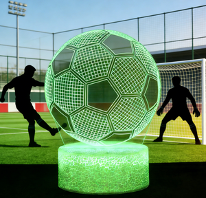 Lampe de nuit LED 3D en acrylique Coupe d'Europe 2026 pour magasin de cadeaux, fans de football, jeux sportifs - Product Image 2