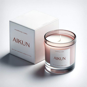 Aikun Boîte personnalisée Cadeau en verre Bocaux de luxe Bougie parfumée Fabrication en gros Bougies de soja parfumées personnalisées de haute qualité - Product Image 1