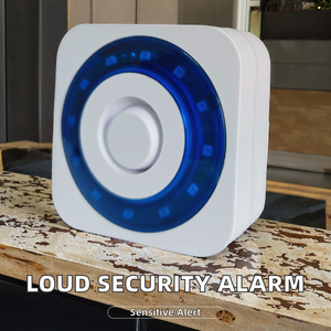 Système d'alarme de sécurité personnel HC-F12, haute sensibilité, 10W décibels, lumière stroboscopique clignotante, sirène piézoélectrique intégrée, couleur bleue - Product Image 1