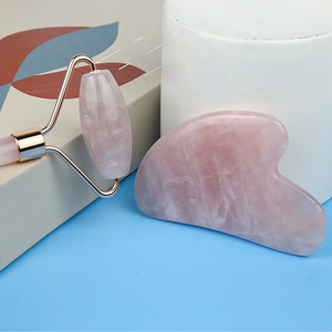 <span class=keywords><strong>Roller</strong></span> Wajah Batu Kristal Logo Kustom Pink Rose Quartz, Alat Pijat Wajah, <span class=keywords><strong>Roller</strong></span> Jade, Set Gua Sha - Product Image 3