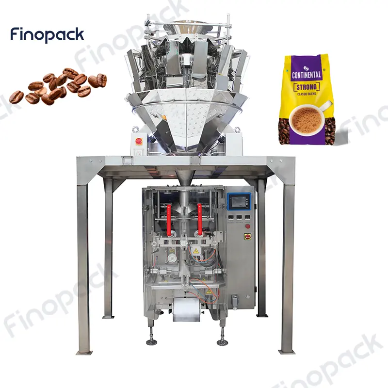 מערכת אריזה אנכית מותאמת אישית 5 ק""ג פולי קפה מכונת אריזה מכונת אריזה לפולי קפה