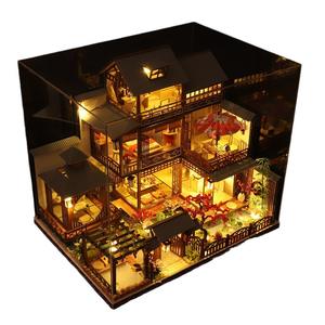 Antiche case delle bambole fai da te Miniature 1:12 in legno grande casa delle bambole in miniatura Kit di legno artigianato casa delle bambole in legno accessori - Product Image 3