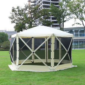 Tente cloche en toile Oxford coupe-vent à montage rapide pour 4-6 personnes, abri familial/commercial imperméable avec piquets hexagonaux - Product Image 4