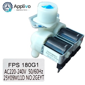 Valvola di Ingresso Acqua Elettrica Durevole FPS180G1 per <span class=keywords><strong>Lavatrice</strong></span>, Elettrovalvola a Doppia Testa 220-240V 50/60Hz Compatibile con Midea Little - Product Image 1