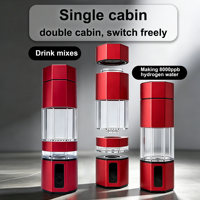 Botol Air Hidrogen Dual Chamber 8000PPB Canggih, Elektrolisis SPE PEM, Bersertifikat CE FDA untuk Bubuk Teh Anggur