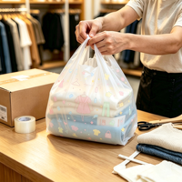 Sacs shopping jetables en HDPE colorés, type t-shirt, avec logo personnalisé imprimé en flexo, pour supermarchés et épiceries
