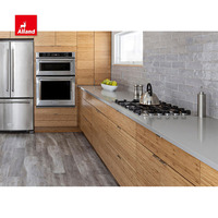 Alland Furniture Portable Sets Poignée Libre Moderne Placage Bois Mdf Panneau Grain Mélamine Panneau Plat Armoire de Cuisine pour la Maison