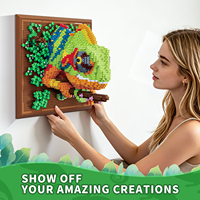 Nuevos Juguetes de Construcción de la Serie Animal, Decoración Mural Tridimensional 3D de Tiburón y Camaleón, Mini Bloques de Construcción para Ensamblar