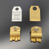 Pince de terre robuste de type AUS en laiton/cuivre avec surface jaune, certifiée ISO9001 pour conducteurs de 6 à 16 mm²